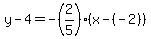 y-4=-%282%2F5%29%28x-%28-2%29%29