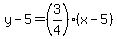 y-5=(3/4)(x-5)
