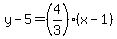 y-5=%284%2F3%29%28x-1%29
