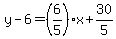 y-6=%286%2F5%29%2Ax%2B30%2F5