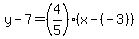 y-7=%284%2F5%29%28x-%28-3%29%29