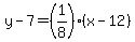 y-7+=+%281%2F8%29%28x-12%29