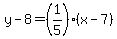 y-8=%281%2F5%29%2A%28x-7%29