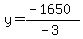 y=(-1650)/(-3)