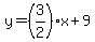 y=%283%2F2%29x%2B9