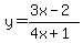 y=%283x-2%29%2F%284x%2B1%29