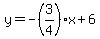 y=-(3/4)x+6