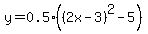 y=0.5%28%282x-3%29%5E2-5%29