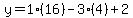 y=1(16)-3(4)+2