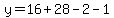 y=16+28-2-1