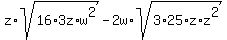 z%2Asqrt%2816%2A3z%2Aw%5E2%29+-+2w%2Asqrt%283%2A25%2Az%2Az%5E2%29