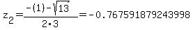 z%5B2%5D+=+%28-%281%29-sqrt%28+13+%29%29%2F2%5C3+=+-0.767591879243998