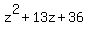 z^2+13z+36