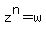 z%5En+=+w