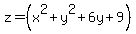 z =(x^2+y^2+6y+9)