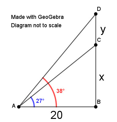 SOLUTION: Aden wants to find the height of a giant inflatable ice cream ...