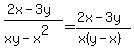 %0D%0A%282x-3y%29%2F%28xy-x%5E2%29=%282x-3y%29%2F%28x%28y-x%29%29%0D%0A