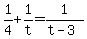 %0D%0A1%2F4%2B1%2Ft=1%2F%28t-3%29%0D%0A