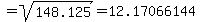 %22%22=sqrt%28148.125%29=12.17066144