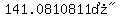 %22141.0810811%B0%22