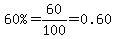 %2260%25%22=60%2F100=0.60