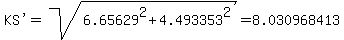 %22KS%27%22=sqrt%286.65629%5E2%2B4.493353%5E2%29=8.030968413