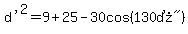 %22d%27%22%5E2=9%2B25-30cos%28%22130%B0%22%29