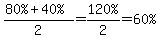 %28%2280%25%22+%2B+%2240%25%22%29%2F2+=+%22120%25%22%2F2+=+%2260%25%22