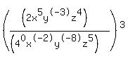 %28%28%282x%5E5y%5E-3z%5E4%29%29%2F%28%284%5E0x%5E-2y%5E-8z%5E5%29%29%29%5E3
