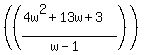 %28%28%284w%5E2%2B13w%2B3%29%2F%28w-1%29%29%29