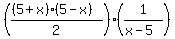 %28%28%285%2Bx%29%285-x%29%29%2F2%29%281%2F%28x-5%29%29