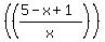 %28%28%285-x%2B1%29%2Fx%29%29