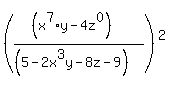 %28%28%28x%5E7%2Ay-4z%5E0%29%29%2F%28%285-2x%5E3y-8z-9%29%29%29%5E2