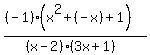 %28%28-1%29%28x%5E2+%2B+%28-x%29+%2B+1%29%29%2F%28%28x-2%29%283x%2B1%29%29