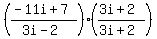 %28%28-11i%2B7%29%2F%283i-2%29%29%28%283i%2B2%29%2F%283i%2B2%29%29
