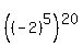 %28%28-2%29%5E5%29%5E20
