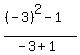 %28%28-3%29%5E2-1%29%2F%28-3%2B1%29