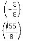 %28%28-3%2F8%29%29%2F%28%28sqrt%2855%29%2F8%29%29