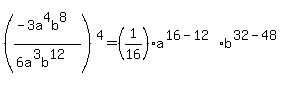 %28%28-3a%5E4b%5E8%29%2F%286a%5E3b%5E12%29%29%5E4=%281%2F16%29a%5E%2816-12%29b%5E%2832-48%29