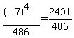 %28%28-7%29%5E4%29%2F486=2401%2F486