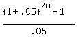%28%281%2B.05%29%5E20-1%29%2F.05