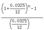 %28%281%2B0.0325%2F12%29%5En-1%29%2F%28%280.0325%2F12%29%29