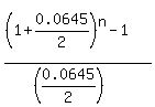 %28%281%2B0.0645%2F2%29%5En-1%29%2F%28%280.0645%2F2%29%29