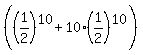 %28%281%2F2%29%5E10+%2B+10%2A%281%2F2%29%5E10%29