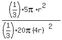 %28%281%2F3%295pi%2Ar%5E2%29%2F%28%281%2F3%2920pi%284r%29%5E2%29
