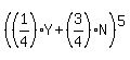 %28%281%2F4%29Y%2B%283%2F4%29N%29%5E5