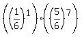 %28%281%2F6%29%5E1%29%2A%28%285%2F6%29%5E7%29