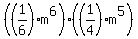 %28%281%2F6%29m%5E6%29%28%281%2F4%29m%5E5%29