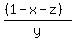 %28%281-x-z%29%29%2Fy
