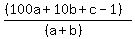 %28%28100a%2B10b%2Bc-1%29%29%2F%28%28a%2Bb%29%29